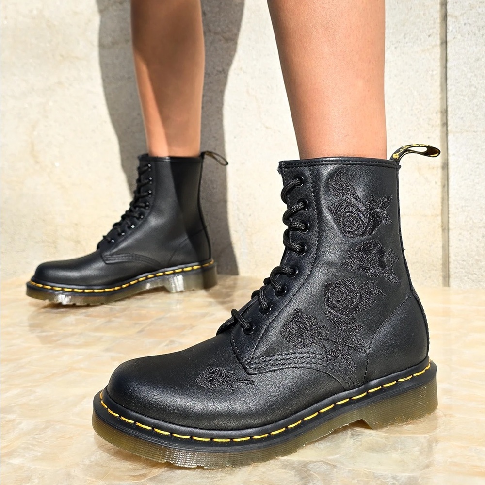 Black Embroidered Women's Boots